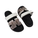 Hermes Himalaya Crocodile Chypre Slingback Flat Sandals - Image 4