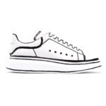 Alexander Mcqueen Oversized - White Black Outline