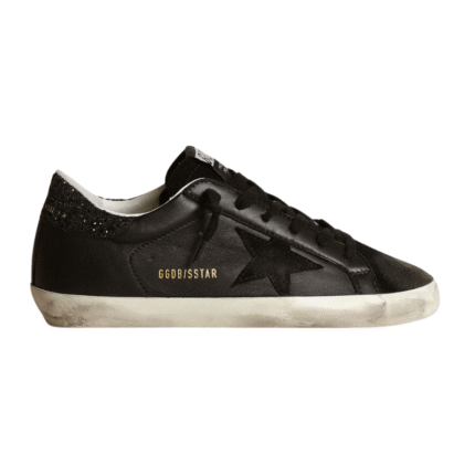 Golden Goose Superstar - Black Glitter Heel