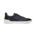 Zegna Deerskin Leather Triple Stitch Navy Blue
