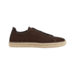 Zegna - Triple Stitch Suede Dark Brown Espadrilles